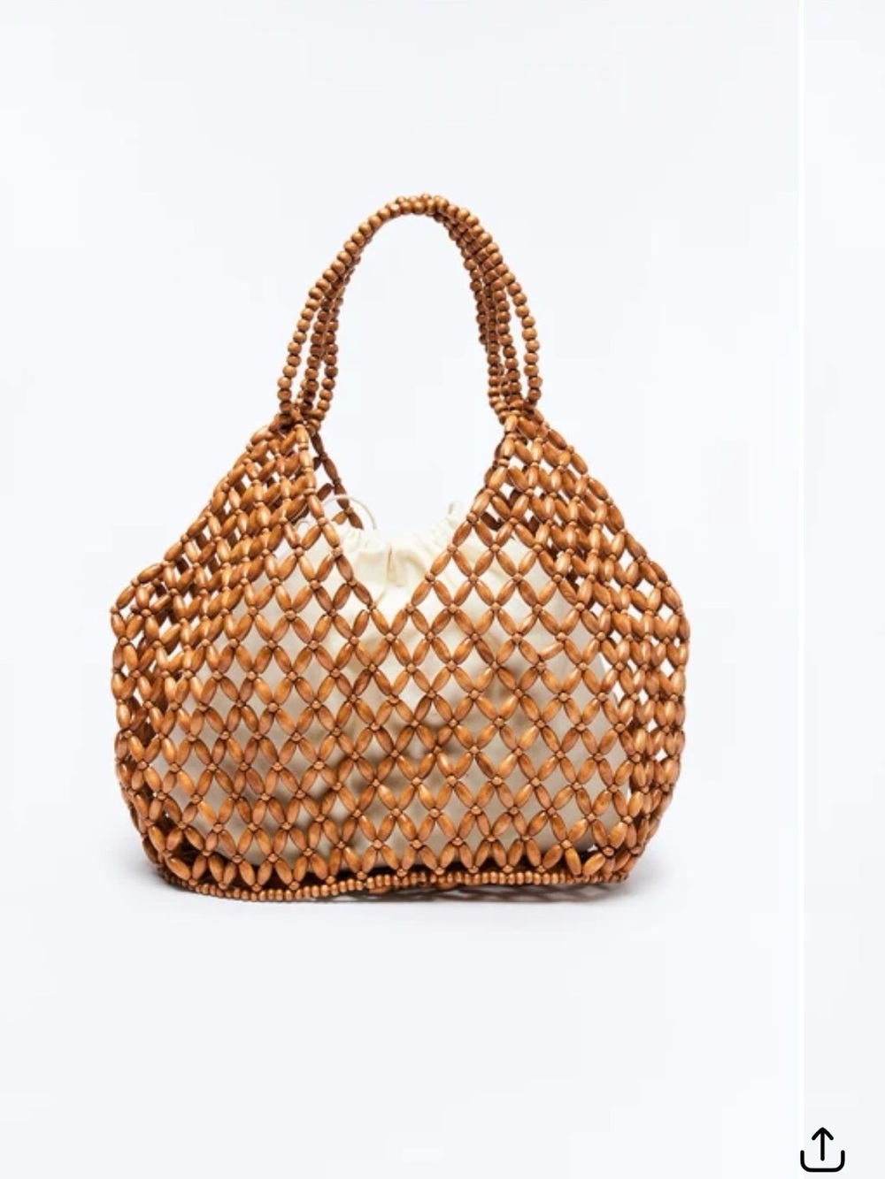 Woven Bead Tote Bag with Cream Insert